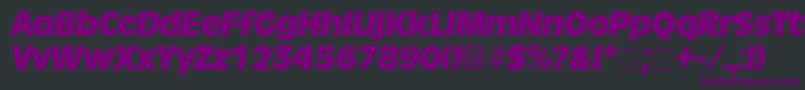 Шрифт MisceDisplaySsiItalic – фиолетовые шрифты на чёрном фоне
