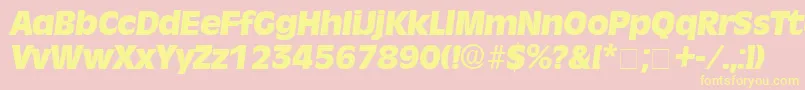 MisceDisplaySsiItalic-fontti – keltaiset fontit vaaleanpunaisella taustalla
