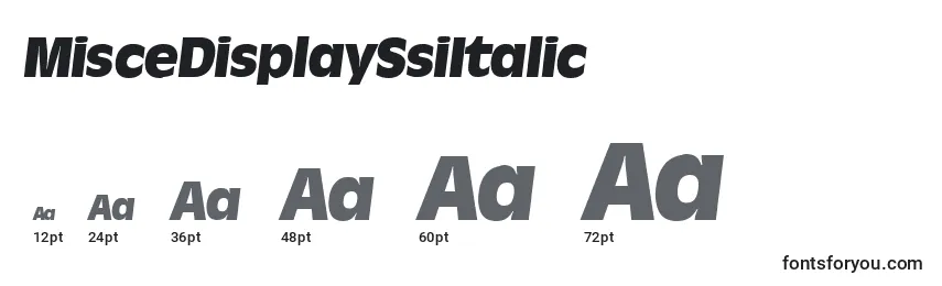 MisceDisplaySsiItalic Font Sizes