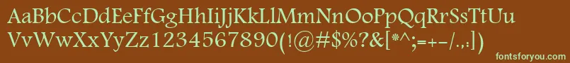 KhalaadDawlat-fontti – vihreät fontit ruskealla taustalla