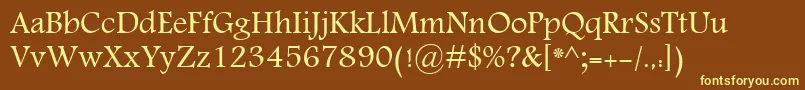 KhalaadDawlat-fontti – keltaiset fontit ruskealla taustalla