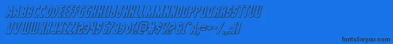 Prowler3Dital-Schriftart – Schwarze Schriften auf blauem Hintergrund