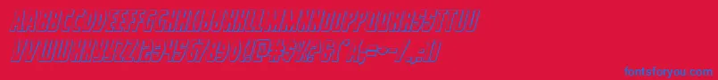 Prowler3Dital-Schriftart – Blaue Schriften auf rotem Hintergrund