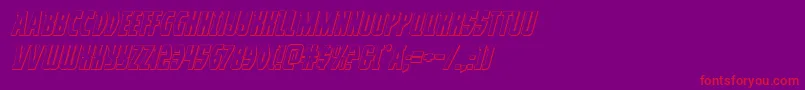 Prowler3Dital-Schriftart – Rote Schriften auf violettem Hintergrund