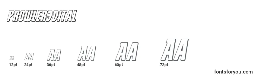 Prowler3Dital Font Sizes