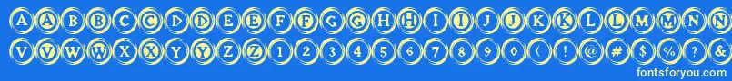 ElevatorButtonsTwo Font – Yellow Fonts on Blue Background