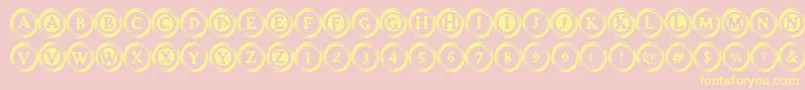 ElevatorButtonsTwo-Schriftart – Gelbe Schriften auf rosa Hintergrund