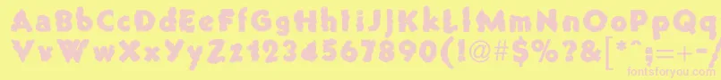 OldStone Font – Pink Fonts on Yellow Background