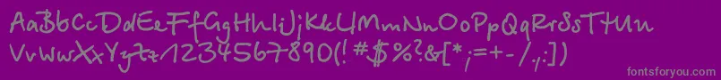 BetinascriptgttBold-Schriftart – Graue Schriften auf violettem Hintergrund