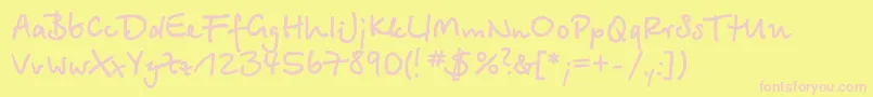 Więcej informacji o czcionce BetinascriptgttBold Czcionka BetinascriptgttBold – różowe czcionki na żółtym tle