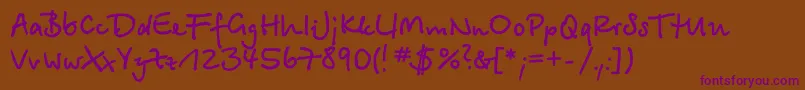 BetinascriptgttBold Font – Purple Fonts on Brown Background