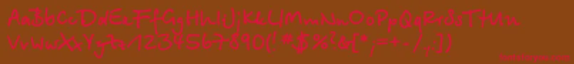 BetinascriptgttBold-fontti – punaiset fontit ruskealla taustalla