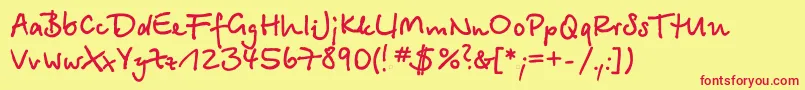 BetinascriptgttBold Font – Red Fonts on Yellow Background