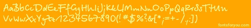 Шрифт BetinascriptgttBold – жёлтые шрифты на оранжевом фоне