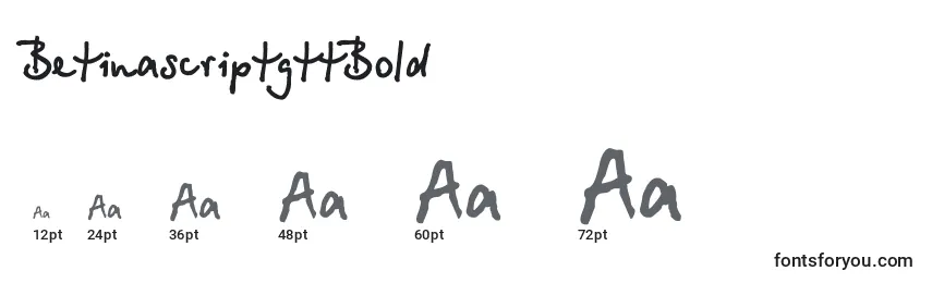Размеры шрифта BetinascriptgttBold