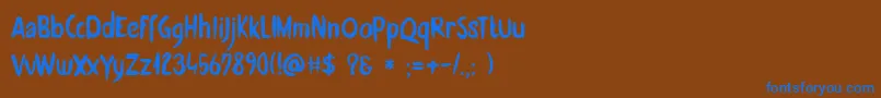 DkZonnig Font – Blue Fonts on Brown Background