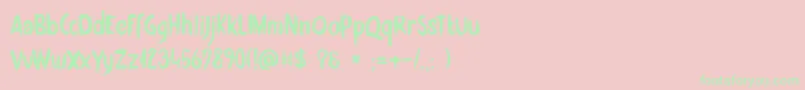 DkZonnig Font – Green Fonts on Pink Background