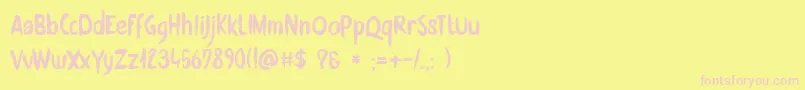 DkZonnig-fontti – vaaleanpunaiset fontit keltaisella taustalla