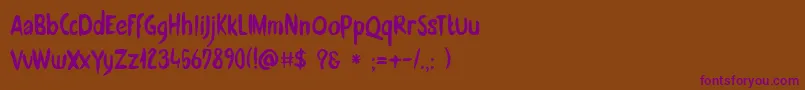 DkZonnig-fontti – violetit fontit ruskealla taustalla