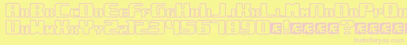 フォントUnderwho – ピンクのフォント、黄色の背景
