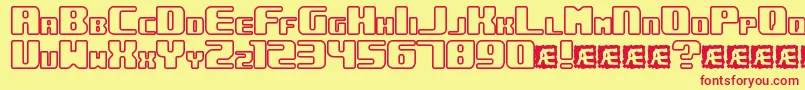Fonte Underwho – fontes vermelhas em um fundo amarelo