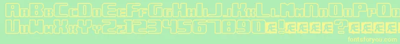 Underwho Font – Yellow Fonts on Green Background