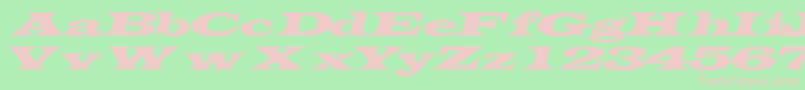 TransverseexpandedsskItalic-fontti – vaaleanpunaiset fontit vihreällä taustalla