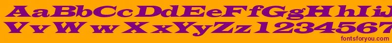 フォントTransverseexpandedsskItalic – オレンジの背景に紫のフォント