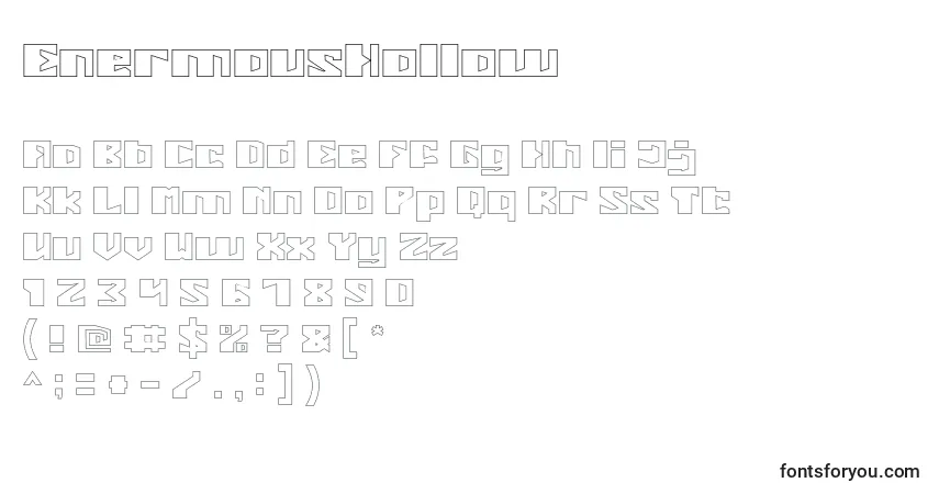 Шрифт EnermousHollow – алфавит, цифры, специальные символы
