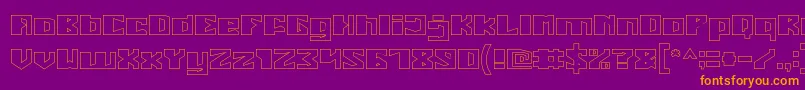 EnermousHollow Font – Orange Fonts on Purple Background