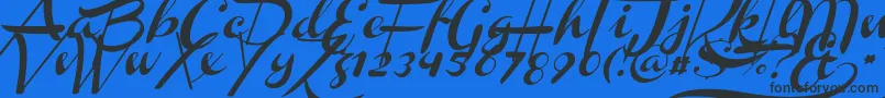 ChannelSlanted2 Font – Black Fonts on Blue Background