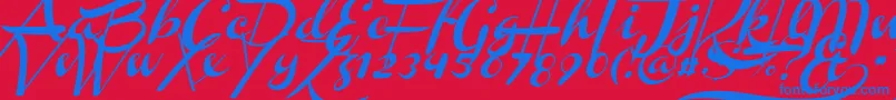 ChannelSlanted2 Font – Blue Fonts on Red Background