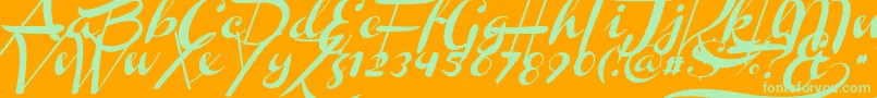 ChannelSlanted2 Font – Green Fonts on Orange Background