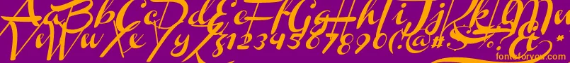 ChannelSlanted2 Font – Orange Fonts on Purple Background