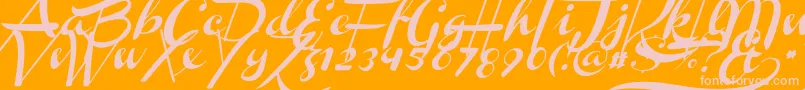 ChannelSlanted2 Font – Pink Fonts on Orange Background