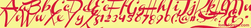 ChannelSlanted2 Font – Red Fonts on Yellow Background