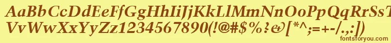 TrumpMediaevalLtBoldItalic Font – Brown Fonts on Yellow Background