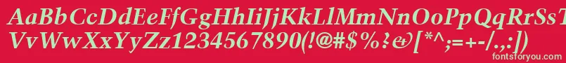 TrumpMediaevalLtBoldItalic Font – Green Fonts on Red Background