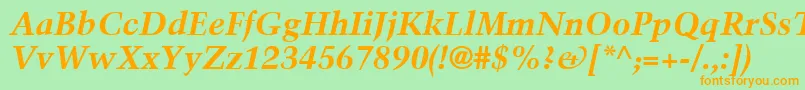 TrumpMediaevalLtBoldItalic Font – Orange Fonts on Green Background