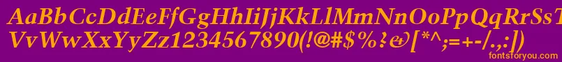 TrumpMediaevalLtBoldItalic Font – Orange Fonts on Purple Background