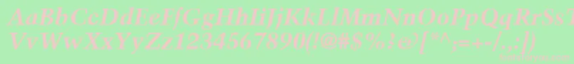 TrumpMediaevalLtBoldItalic Font – Pink Fonts on Green Background