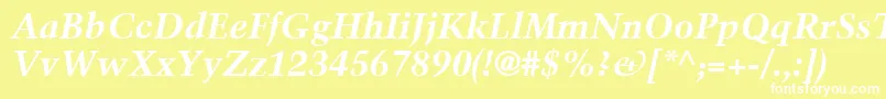 TrumpMediaevalLtBoldItalic Font – White Fonts on Yellow Background