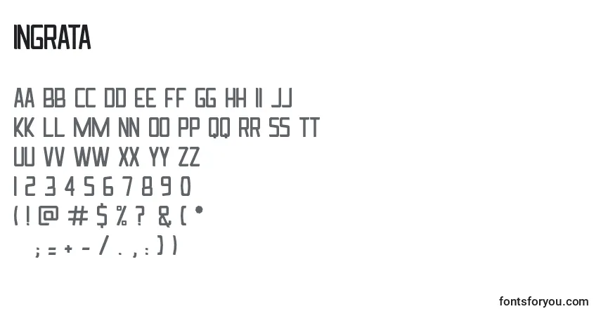 Ingrata Font – alphabet, numbers, special characters