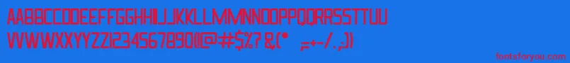 Czcionka Ingrata – czerwone czcionki na niebieskim tle