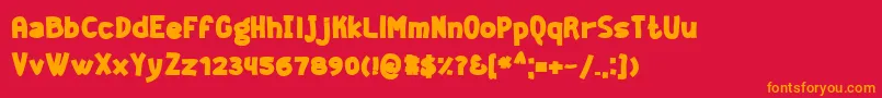 フォントGeekb – 赤い背景にオレンジの文字