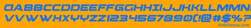 Beamweaponital Font – Blue Fonts on Orange Background