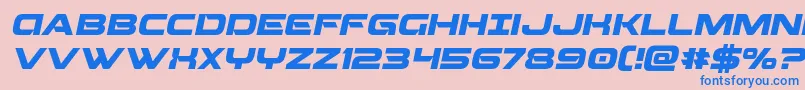 Beamweaponital Font – Blue Fonts on Pink Background