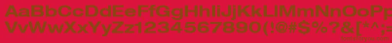Heaveneticaextd7Boldsh Font – Brown Fonts on Red Background