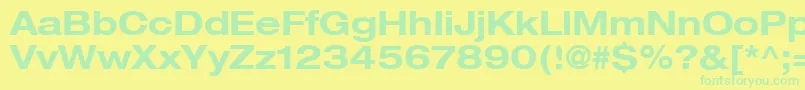 Heaveneticaextd7Boldsh Font – Green Fonts on Yellow Background