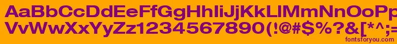 Heaveneticaextd7Boldsh Font – Purple Fonts on Orange Background